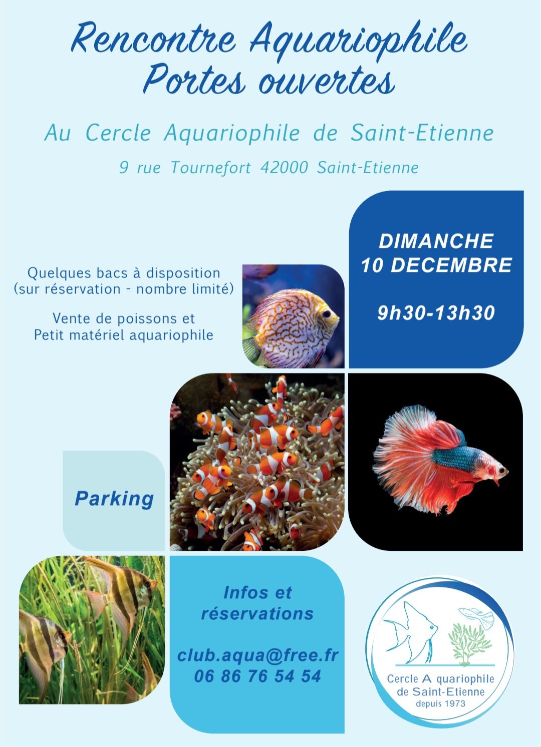 Première Rencontre aquariophile à Saint-Étienne le 10 décembre