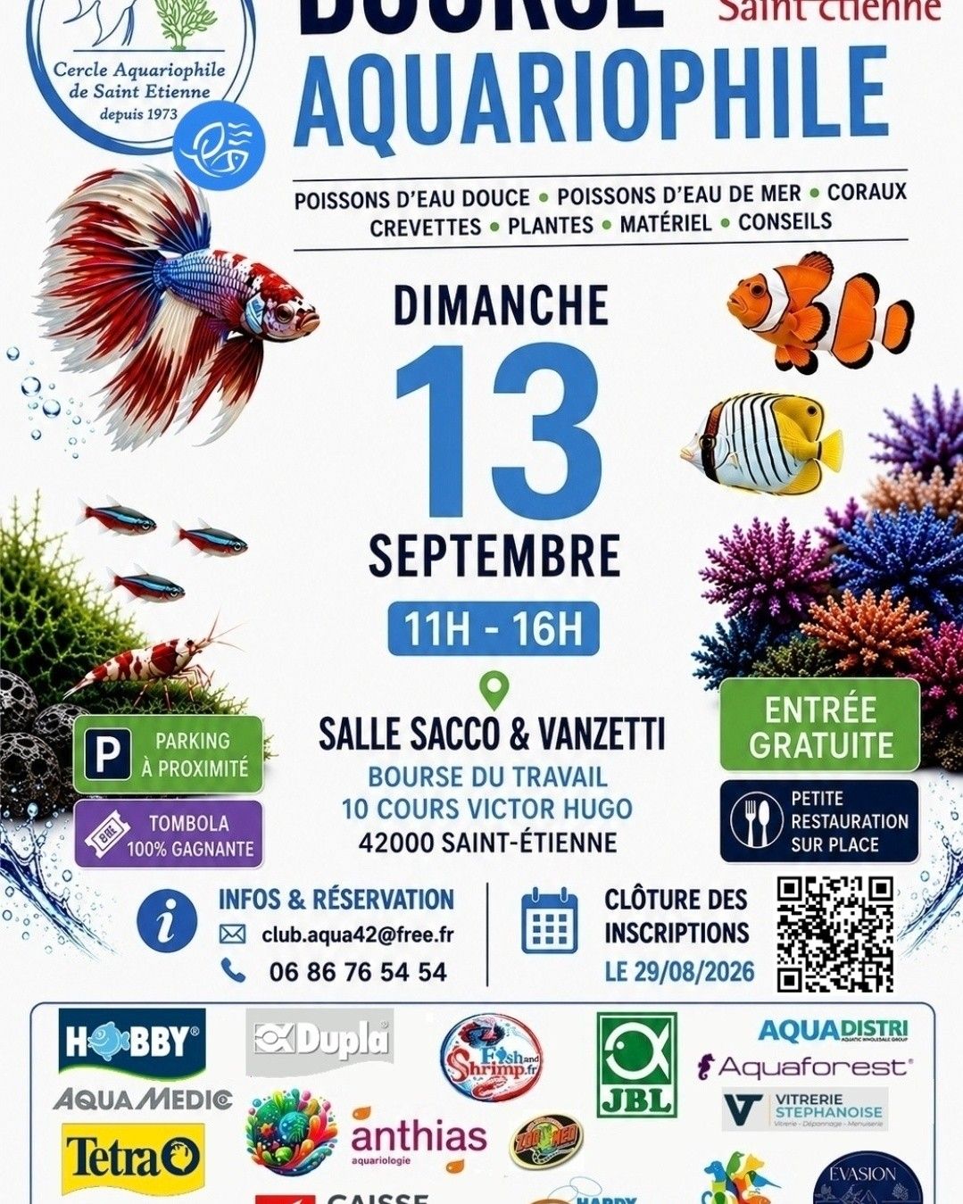 Bourse aquariophile : merci à la Ville de Saint-Étienne