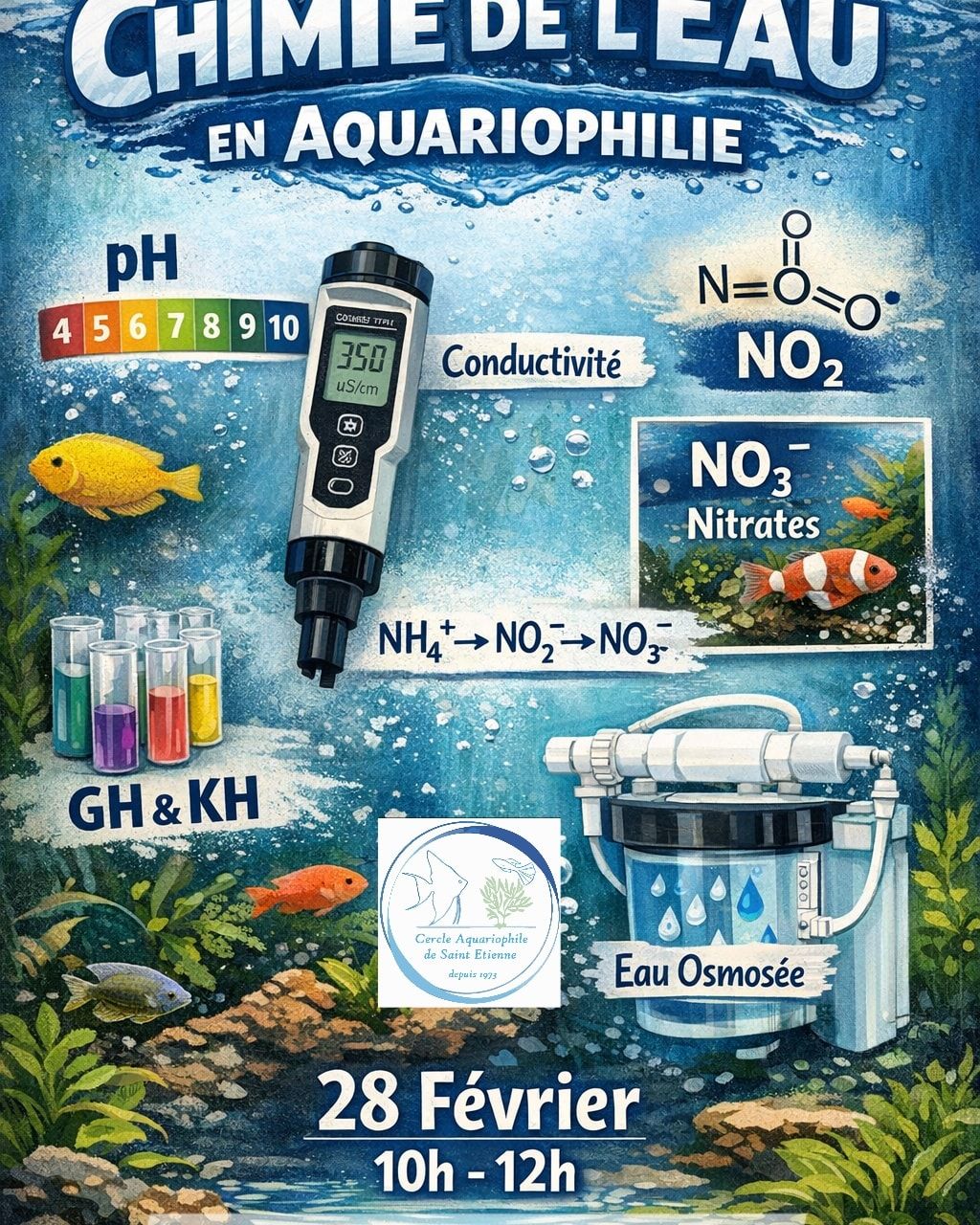 Atelier au CASE : chimie de l’eau et réalisation d’un sol d’aquarium
